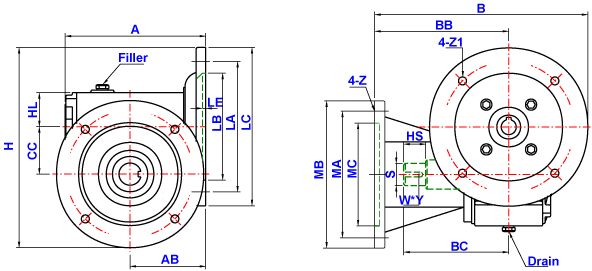 蜗轮减速机DLM 60 ~ 70详细图纸